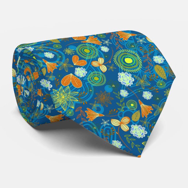 Gravata Padrões de flores mistas paisley (Rolled)