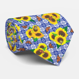 Gravata Padrões de Gingham Azul
