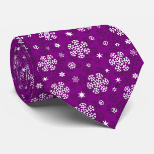 Gravata Padrões de neve no punho roxo
