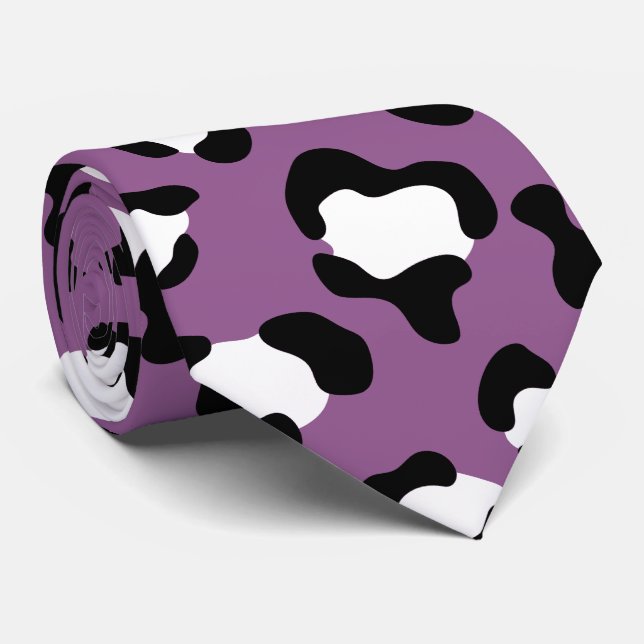 Gravata Padrões-leopardo, manchas-leopardo, leopardo roxo (Rolled)