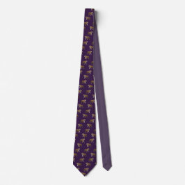 Gravata Padronizado Roxo Animal Selvagem Tigre de Bengala