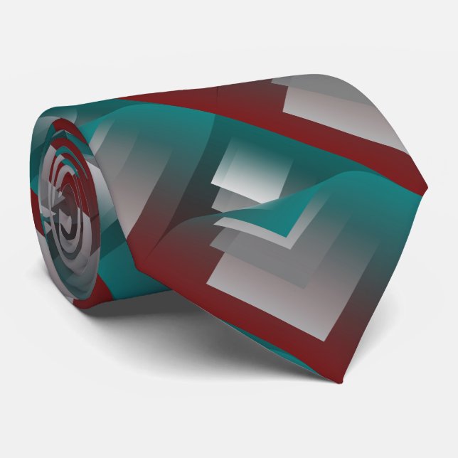 Gravata Páginas de cinza Teal Burgundy (Rolled)
