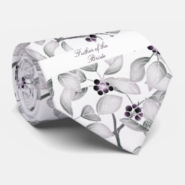 Gravata Pai da Noiva Púrpura Branca