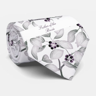 Gravata Pai da Noiva Púrpura Branca