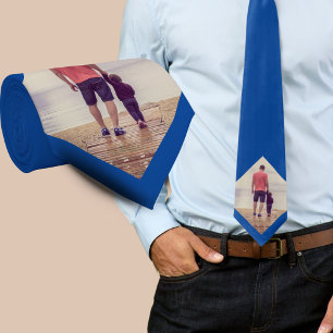 Gravata Pai de Fotografia Personalizada Azul