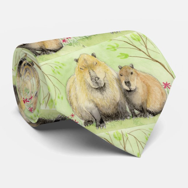 Gravata Pai e Bebê Capybara Neck Tie (Rolled)