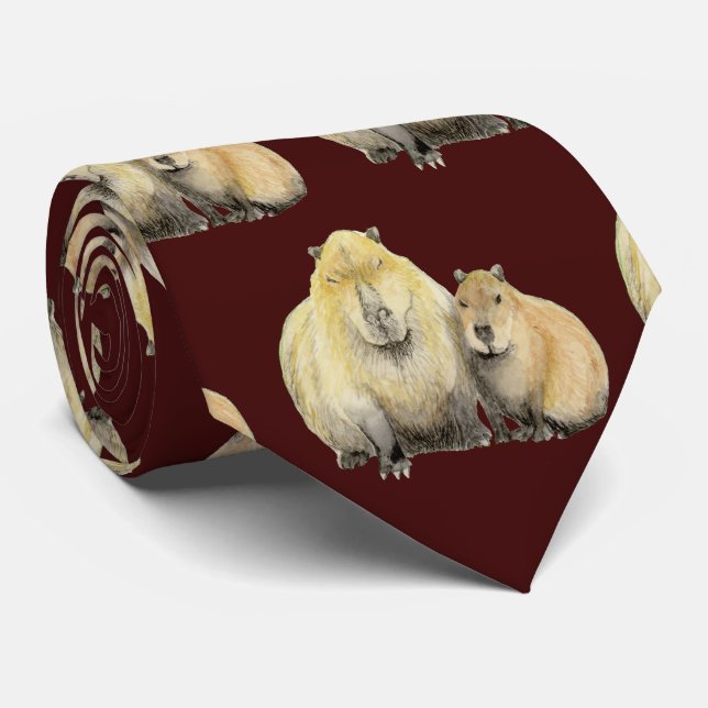 Gravata Pai e Bebê Capybara Neck Tie (Rolled)
