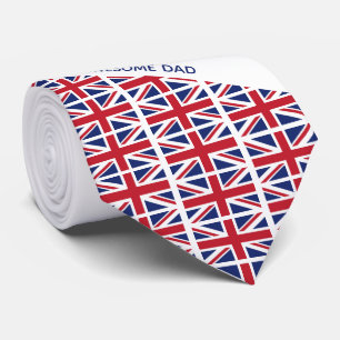Gravata Pai incrível Union JACK UK FLAG Monograma