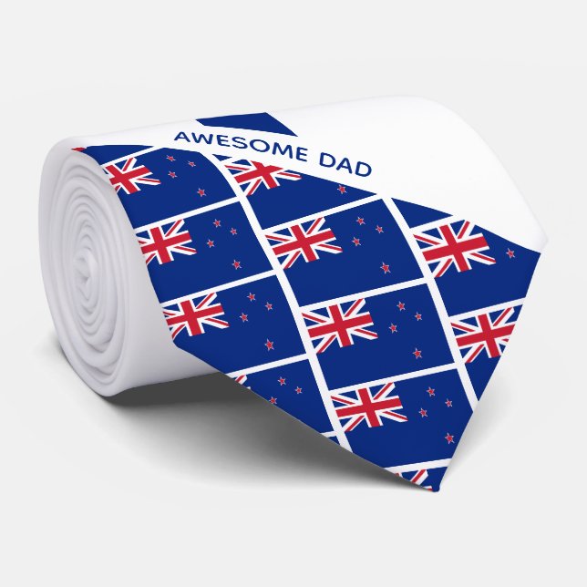 Gravata Pai novo ZEALAND FLAG Monograma (Rolled)