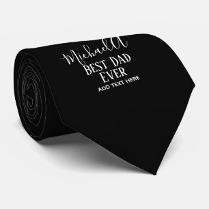Gravata PAI Presente Personalizado Branco Preto Clássico