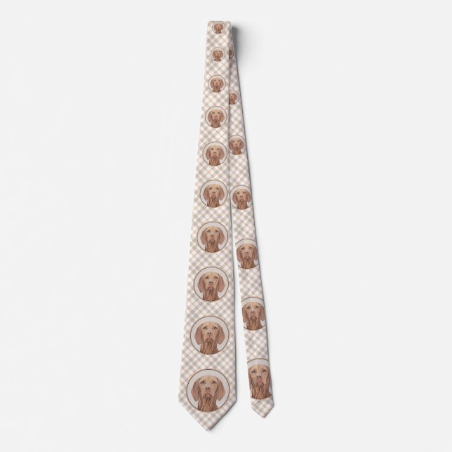 Gravata Painting Vizsla - Arte de Cachorro Original (Frente)