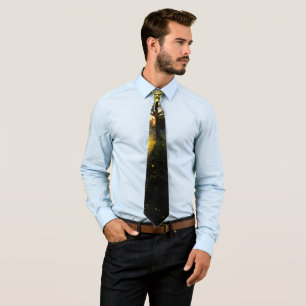 Gravata Paisagem com sonhos de vagalumes mágicos