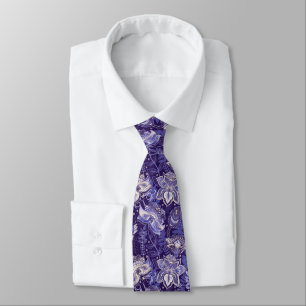 Gravata Paisley Azul E Roxo  