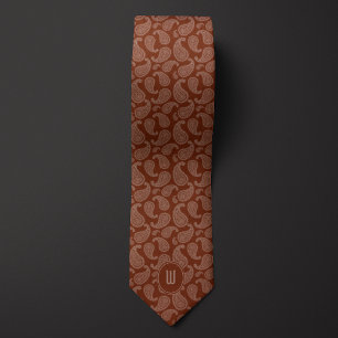 Gravata Paisley Monocromático Castanho