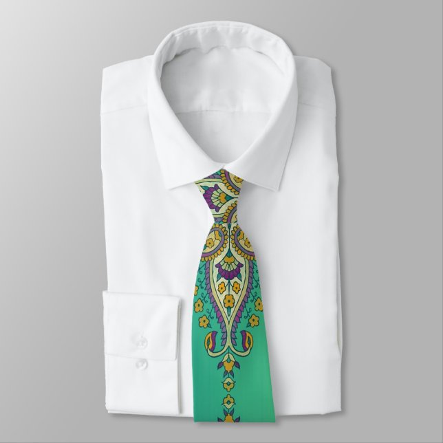 Gravata Paisley no Verde (Amarrado)