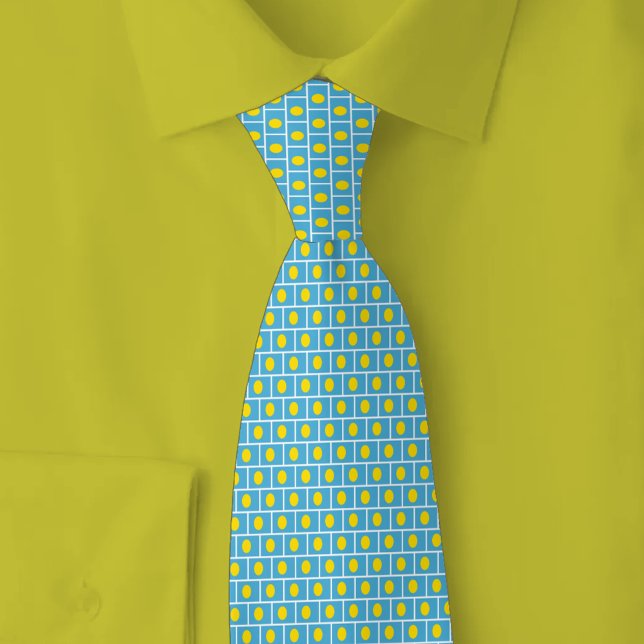 Gravata Palau Flag Brick Pattern (Criador carregado)