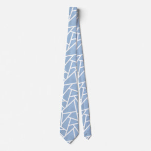 Gravata Pale blue and white mosaic pattern