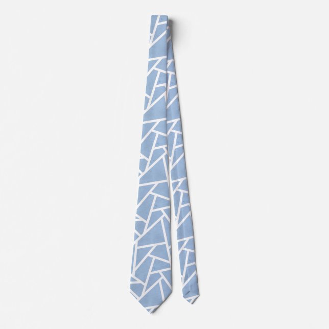 Gravata Pale blue and white mosaic pattern (Frente)