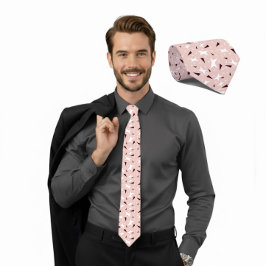 Gravata Pale Pink Geo Star & Triangle Pattern Tie