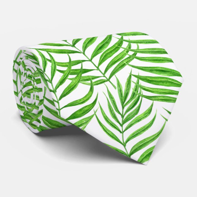 Gravata Palmeira deixa aquarela (Rolled)