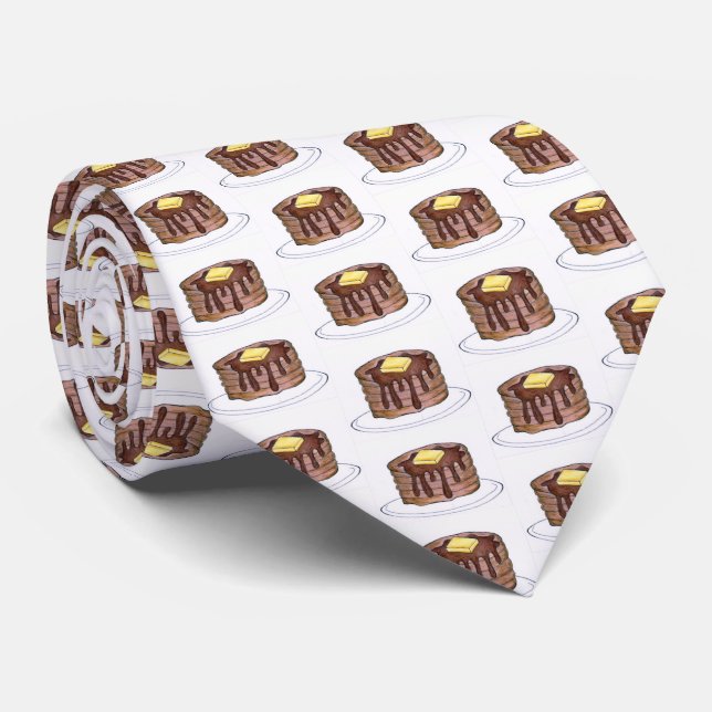 Gravata Pancake Pancake Short Stack Flapjack Xarope Foodie (Rolled)