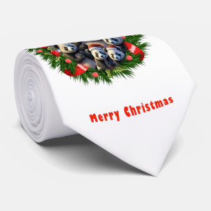 Gravata Panda Bear Christmas