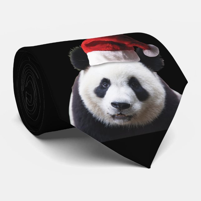 Gravata Panda Bear com Santa Hat (Rolled)