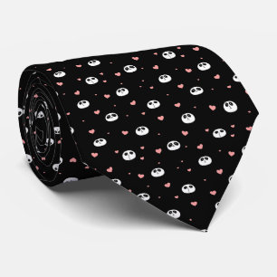 Gravata Panda com padrão de corações