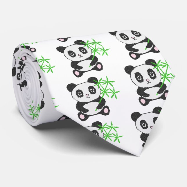 Gravata Panda engraçada (Rolled)