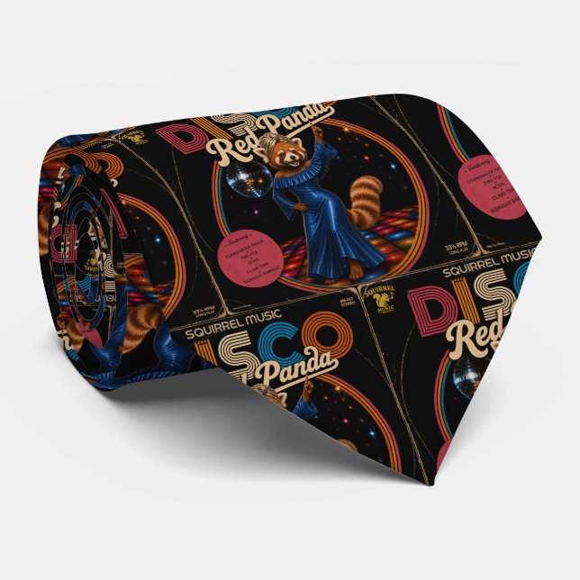 Gravata Panda Vermelho Disco (Rolled)