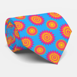 Gravata Pansexuality pride flag / blue flower pattern