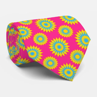 Gravata Pansexuality pride flag / pink flower pattern