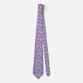 Gravata Pansy Chique floral Mens Colar