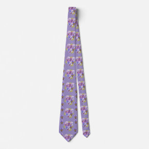 Gravata Pansy Chique floral Mens Colar