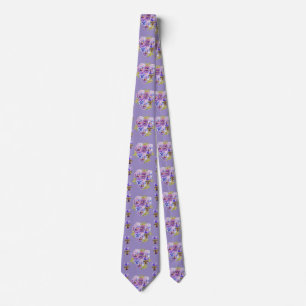 Gravata Pansy Chique floral Mens Neck Tie
