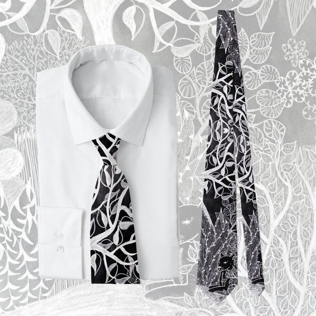 Gravata Pantera preta na selva - desenho a lápis     (Criador carregado)