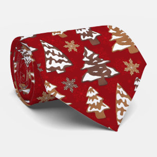 Gravata Pão-de-Árvore Cookies Vermelho Natal