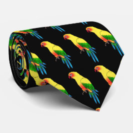 Gravata Papagaio Multicolorido em Preto