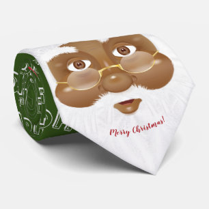 Gravata Papai Noel afro-americano Natal Feriado