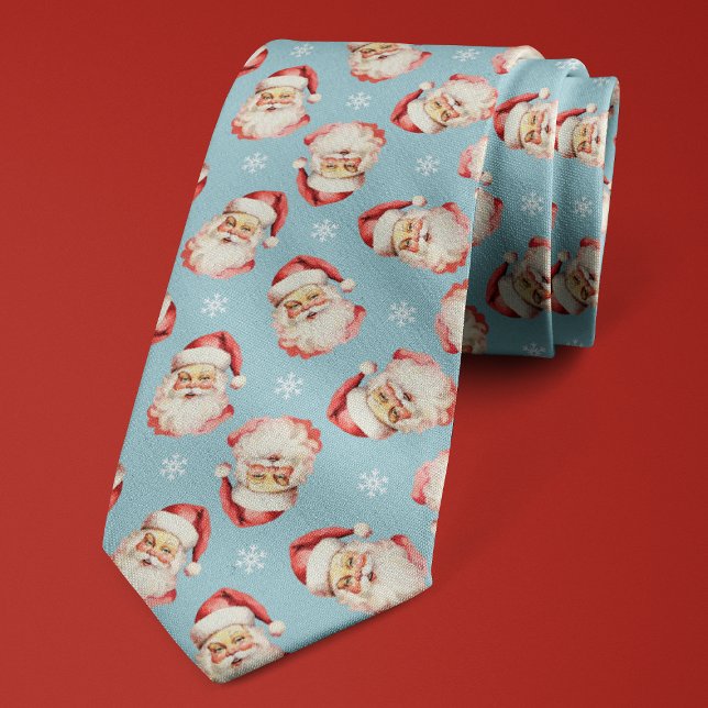 Gravata Papai Noel Azul Claro Floco de Neve de Natal (Criador carregado)