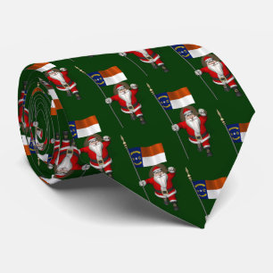 Gravata Papai Noel Com Bandeira Da Carolina Do Norte