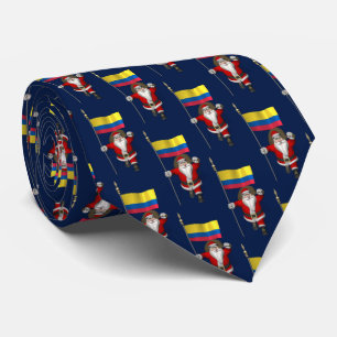 Gravata Papai Noel Com Bandeira Da Colômbia
