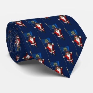 Gravata Papai Noel Com Bandeira De Idaho