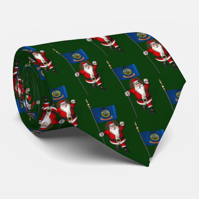 Gravata Papai Noel Com Bandeira De Idaho (Rolled)
