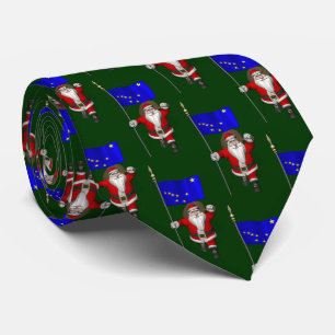 Gravata Papai Noel Com Bandeira Do Alasca
