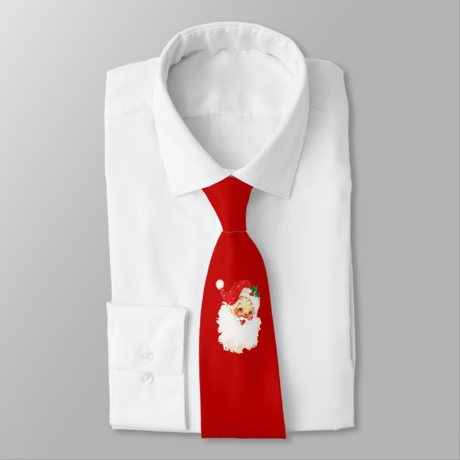 Gravata Papai Noel de Natal no Vermelho (Amarrado)