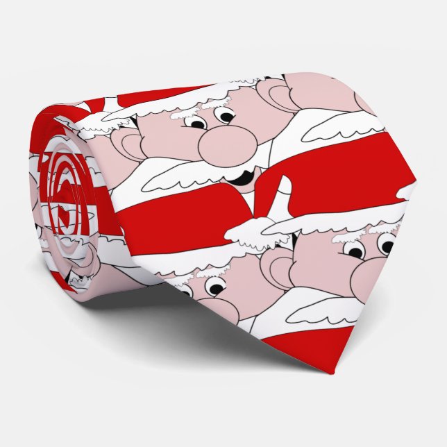 Gravata Papai Noel Design Natal (Rolled)