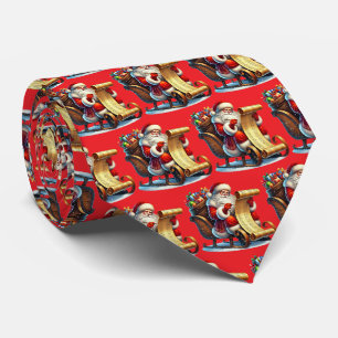 Gravata Papai Noel festivo de azulejos verificando sua lis
