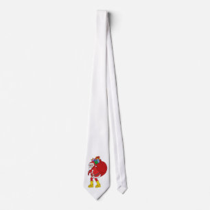 Gravata Papai Noel Vestindo Botas Amarelas Grandes