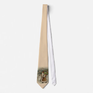 Gravata Papai Noel Vitoriano com Árvore de Natal